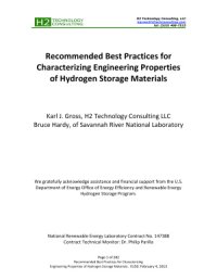 cover of the book Recommended Best Practices for Characterizing Engineering Properties of Hydrogen Storage Materials (Section 6)