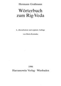 cover of the book Wörterbuch zum Rigveda