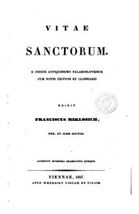 cover of the book Vitae sanctorum, e codice antiquissimo Palaeoslovenice cum Notis Criticis et Glossario