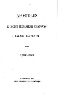 cover of the book Apostolus e codice monasterii Šišatovac palaeo-slovenice