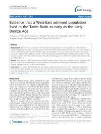 cover of the book Evidence that a West-East admixed population lived in the Tarim Basin as early as the early Bronze Age