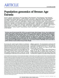 cover of the book Population genomics of Bronze Age Eurasia