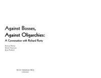 cover of the book Against Bosses, Against Oligarchies. A Conversation with Richard Rorty