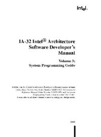 cover of the book IA-32 Intel® Architecture Software Developer’s Manual. Volume 3: System Programming Guide