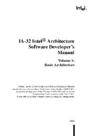 cover of the book IA-32 Intel® Architecture Software Developer’s Manual. Volume 1: Basic Architecture