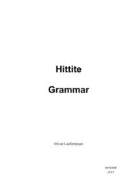 cover of the book Hittite Grammar (+ pardigms)