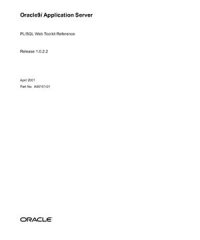 cover of the book Oracle PL/SQL Web Toolkit Reference