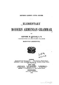 cover of the book Elementary Modern Armenian Grammar