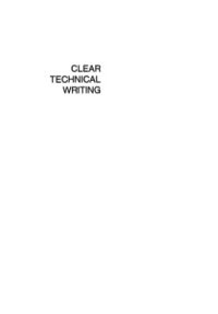 cover of the book Clear Technical Writing