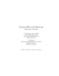 cover of the book Solving ODEs with MATLAB: Instructor’s Manual