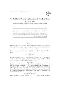 cover of the book Validated computing in algebraic number fields