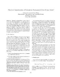 cover of the book Practical factorization of polynomials over finite fields