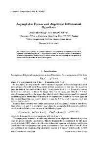 cover of the book Asymptotic forms and algebraic diff. equations