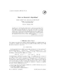 cover of the book Note on Kovacic algorithm