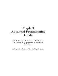 cover of the book Maple 9 advanced programming guide