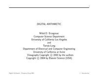 cover of the book Digital Arithmetic. Slides. Errata. Solutions