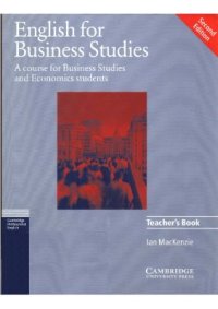 cover of the book English for Business Studies. Teacher's Book