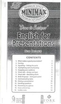 cover of the book English for presentations