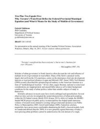 cover of the book Two Plus Two Equals Five: Why Toronto’s Waterfront Defies the Federal-Provincial-Municipal Equation (and What it Means for the Study of Multilevel Governance)