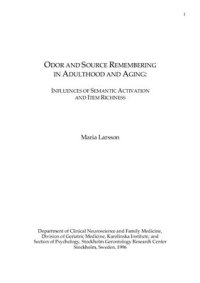 cover of the book Odor and source remembering in adulthood and aging: Influences of semantic activation and item richness