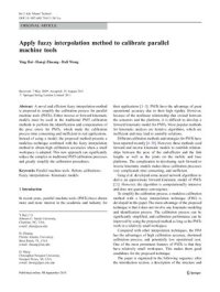 cover of the book Apply fuzzy interpolation method to calibrate parallel