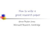 cover of the book How to write a great research paper