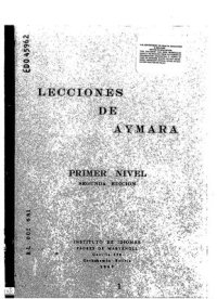 cover of the book Lecciones de Aymara. Primer nivel