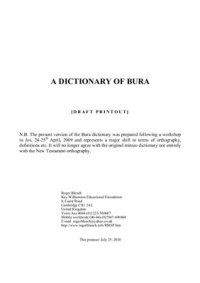 cover of the book A dictionary of Bura