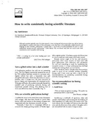 cover of the book How to Write Consistently Boring Scientific Literature