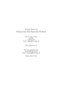 cover of the book Lecture Notes on Solving Large Scale Eigenvalue Problems