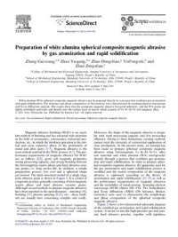 cover of the book Preparation of white alumina spherical composite magnetic abrasive by gas atomization and rapid solidification