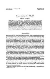 cover of the book The power and politics of English