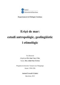 cover of the book Eriçó de mar: estudi antropològic, geolingüístic i etimològic