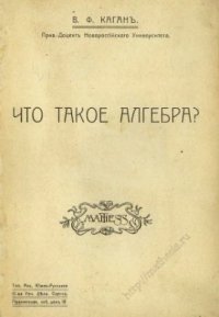 cover of the book Что такое алгебра?