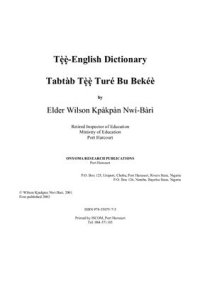 cover of the book Tẹ̀ẹ̀-English Dictionary. Tabtàb Tẹ̀ẹ̀ Turé Bu Bekéè