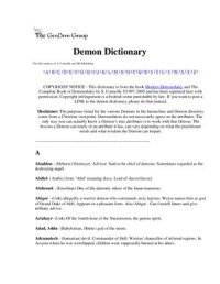 cover of the book Demon Dictionary