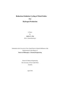 cover of the book A Thesis Reduction-Oxidation Cycling of Metal Oxides For Hydrogen Production