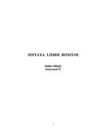 cover of the book Sintaxa limbii romane