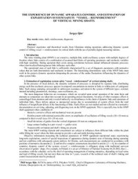 cover of the book The experience of dynamic apparatus control and estimation of exploitation system safety vessel - reinforcement of vertical mining shafts
