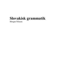 cover of the book Slovakisk Grammatik