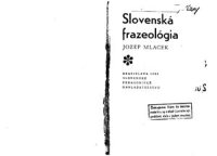 cover of the book Slovenska frazeologia