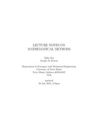 cover of the book Lecture Notes on Mathematical Methods