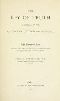 cover of the book The Key of Truth. A Manual of the Paulician Church of Armenia