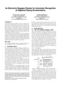 cover of the book An Electronic Bagpipe Chanter for Automatic Recognition of Highland Piping Ornamentation