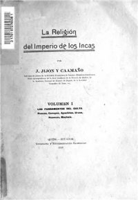 cover of the book La Religión del Imperio de los Incas, vol. I