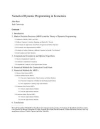 cover of the book Numerical Dynamic Programming in Economics