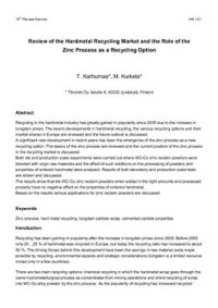 cover of the book Review of the Hardmetal Recycling Market and the Role of the Zinc Process as a Recycling Option