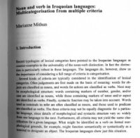 cover of the book Noun and verb in Iroquian languages: Multicategorisation from multiple criteria