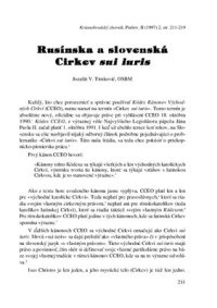 cover of the book Rusinska a slovenska Cirkev sui iuris, Русинска и словацька Церковь свого права