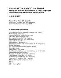 cover of the book Classical T’ai Chi Ch’uan Sword. Taijiquan Jian 55 Movements in the Yang Style. Comparison of Names and Descriptions